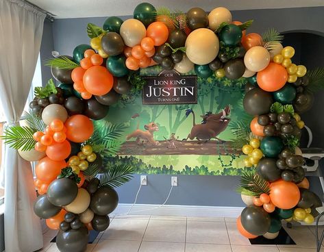 Balloons✨Backdrops✨Party Decor on Instagram: “Our beautiful lion king set up from the other day! 😍 And always happy with the amazing quality @whatever_loquesea provided with their…” Lion King Party Decorations, Jurassic Park Birthday Party, Jurassic Park Party, Dinosaur Birthday Theme, Jurassic Park Birthday, Dinosaur Party Decorations, Lion King Party, Dinosaur Birthday Party Decorations, Lion King Birthday