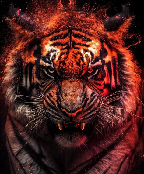 Tiger Asthetic Picture, Tiger Attack, Wild Animal Wallpaper, Tiger Tattoo Design, Scary Tattoos, Tiger Pictures, Pink Background Images, Big Cats Art, Creature Artwork