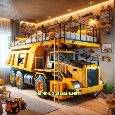 Truck Toddler Bed, Boys Car Bedroom, Monster Truck Bed, Construction Bedding, Cool Beds For Kids, Race Car Bed, Bunk Beds Built In, Cool Room Designs, Car Bedroom