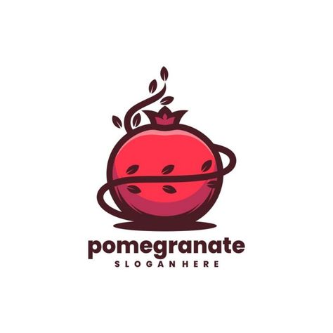 Pomegranate Simple Logo Style Logo Template Pomegranate Logo Ideas, Pomegranate Logo Design, Pomegranate Logo, Pomegranate Art, Pomegranate Design, Nutrition Science, Logo Style, Persian Food, Flower Logo