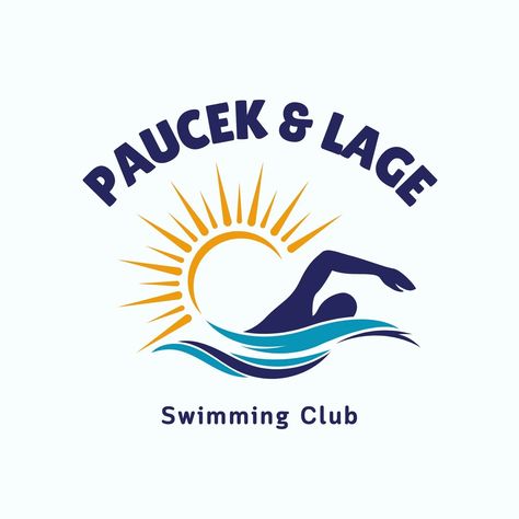 Templates Vintage Swimming, Vintage Swim, Swim Club, Water Polo, Canva Templates, Sports Logo, Blue And Yellow, Logo Templates, Swimming