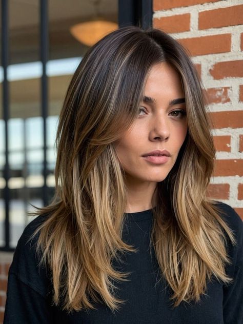 Hair To Armpit Length, Long Choppy Lob Haircut, Layered Extensions Medium, Least Damaging Hair Styles, Thick Long Bob Haircut, Haircuts For Oily Hair, Medium Length Layers Straight Hair, Women's Hair Cuts Medium, Air Dry Layered Hair