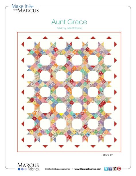 Aunt Grace quilt, Marcus Fabrics.pdf Modern Quilting Designs, Quilts Patterns, Quilt Fabrics, Marcus Fabric, String Quilts, Novelty Fabric, Free Tattoo, 100th Anniversary, Free Quilting