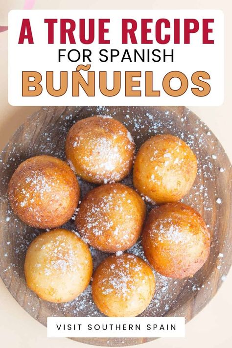 Are you looking for an Authentic Spanish Buñuelos Recipe? Then you must try these Spanish donuts that are easy to make, incredibly delicious, and perfect Spanish treats for Halloween or any other holiday. This authentic Spanish recipe requires few ingredients and minimum of cooking skills, so everyone can do it. The buñuelos de viento are prepared especially for Halloween or Christmas but you can make them whenever you want. #spanishbuñuelosrecipe #buñuelos #spanishdonuts #buñuelosdeviento Spanish Recipes Authentic, Easy Bunuelos Recipe, Desserts From Spain, Hispanic Desserts, Bunuelos Recipe, Authentic Spanish Recipes, Spanish Recipe, Treats For Halloween, Spanish Recipes