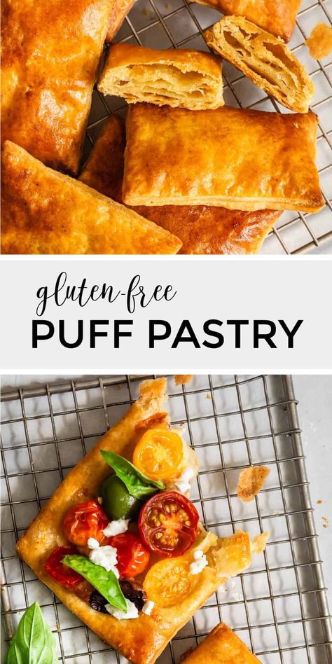 Gluten-free puff pastry sheets that are super puffy with crisp golden brown flakes. Use it for your favorite savory or sweet recipes! Gf Puff Pastry, Sweet Puff Pastry Recipes, Brunch Menu Ideas, Gluten Free Puff Pastry, Baking List, Gluten Free Main Dishes, Fall Baking Recipes, Spring Market, Cooking From Scratch