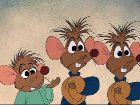 Cinderella -'' Luke, Bert and Mert are three male mice.  Bert and Mert are identical twin mice wearing blue shirts and yellow hats.'' Mice Aesthetic, Cinderella 1950, Disney Moments, Cinderella Mice, Cinderella Birthday, Disney Classics, Disney Animals, Disney Favorites, Art Disney