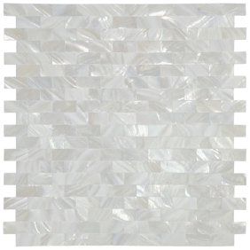 Mother Of Pearl Tile, Tile For Kitchen Backsplash, Shell Mosaic Tile, Backsplash Bathroom Wall, Tile For Kitchen, Shell Tiles, Shower Wall Tile, Pearl Tile, Shell Mosaic