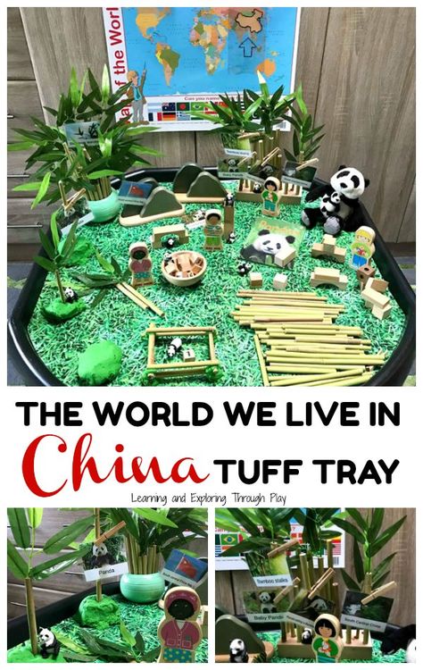 British Values - China Tuff Tray - The World we Live in Early Years Tuff Tray Ideas Toddlers, All About China, Chinese New Year Crafts For Kids, British Values, Chinese New Year Activities, Tray Cake, China Crafts, Chinese New Year Crafts, Eyfs Activities