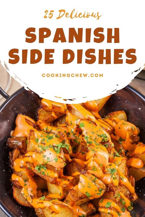 Spanish Potluck Dishes, Latino Side Dishes, Side Dishes For Pernil, Spanish Veggie Dishes, Spanish Meals Traditional, Spanish Sides Dishes, European Side Dishes, Paella Sides Dishes, Spain Food Traditional Spanish Dishes