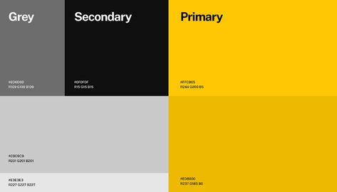 Front of House Recordings - Brand Identity on Behance Yellow Brand Color Palette, Black And Yellow Branding, Construction Color Palette, Yellow Brand Identity, Color Palette Presentation, Colour Palette Grey, Color Palette Brand Identity, Yellow Colour Palette, Yellow Branding