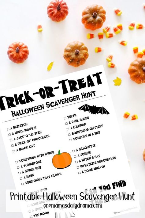 It's almost time for trick-or-treating! Play a fun game to make the night last longer or keep little ones busy when it's too early to start knocking on doors. This free printable Halloween scavenger hunt includes lots of spooky fun things to look for while walking around your neighborhood. Printable Halloween Scavenger Hunt, Halloween Scavenger Hunt For Kids, Homemade Halloween Crafts, Cheap Halloween Diy, Easy Kid Activities, Free Printable Halloween, Halloween Scavenger Hunt, Spider Crafts, Scavenger Hunt For Kids