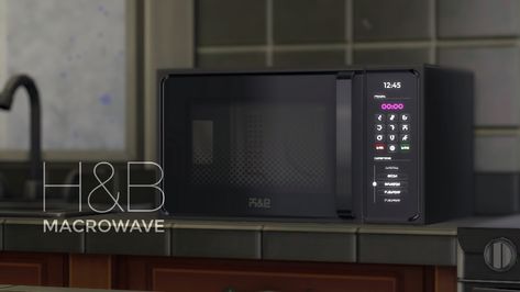 Mod The Sims - H&B MacroWave - Microwave oven Clutter Decor, Sims 4 Beds, Sims 4 Kitchen, Alpha Cc, Free Sims 4, Sims 4 Expansions, Sims 4 Cc Folder, Sims 4 Gameplay, Casas The Sims 4