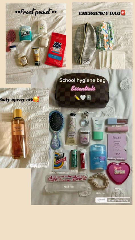 Hygiene Bag For School, School Hygiene, Hygiene Bag, Middle School Essentials, School Emergency Kit, Everyday Bag Essentials, School Must Haves, School Bag Essentials, Backpack Essentials