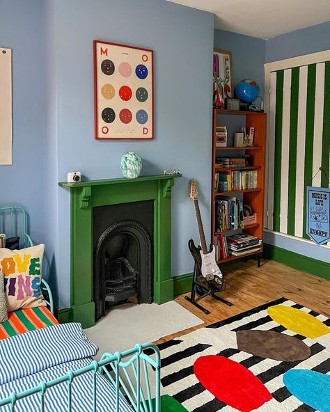 Stills of Wrens room 💚🩵 All the details are below! Contains ad/pr products: Wall: @grahamandbrown Panoramic Woodwork: @grahamandbrown… | Instagram Fun Boys Bedroom Ideas, Forest Kids Room, Big Boy Bedrooms, Kids Bedroom Inspiration, Nursery Room Inspiration, Kids Interior Room, Nursery Colors, Toddler Bedrooms, Big Boy Room