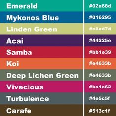 jewel tones with hex codes Jewel Tone Color Palette, 2013 Trends, Pantone Colours, Mykonos Blue, Yearbook Ideas, Fall Crochet, 2014 Wedding, Hex Color Palette, Wedding Colours