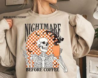 WildlyFreeTeeShop - Etsy Checkered Backdrop, Coffee Skeleton, Western Sweaters, Red Crew Neck Sweater, Nightmare Before Coffee, Girl Mom Shirt, Desert Bloom, Usa Sweatshirt, Coffee Tees