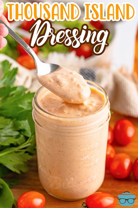 Thousand Island Dressing - The Country Cook Recipe For Thousand Island Dressing, Keto Thousand Island Dressing Recipe, Thousand Island Salad Dressing, Thousand Island Salad Recipes, Low Carb Thousand Island Dressing, Easy Thousand Island Dressing Recipe, Salads With Thousand Island Dressing, Thousand Island Recipe, Healthy Thousand Island Dressing Recipe