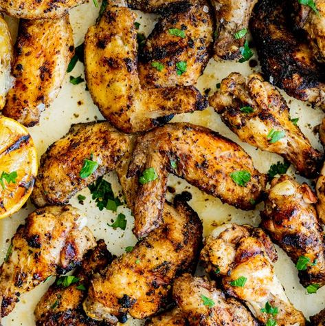 Grilled Lemon Pepper Wings Wings Recipe Grilled, Grilled Lemon Pepper Chicken, Lemon Pepper Chicken Wings Recipe, Grilled Chicken Wings Recipe, Pepper Chicken Wings, Grilled Chicken Breast Recipes, Lemon Pepper Chicken Wings, Grilled Lemon, Lemon Pepper Wings