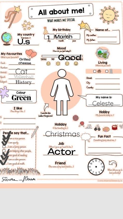 #time lapse # all about me All About Me Template Aesthetic, About Me Poster Ideas, All About Me Aesthetic, All About Me Paper, 10 Things About Me, All About Me Template, Christmas Fun Facts, Bullet Journal Prompts, About Me Poster