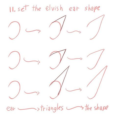 Tayriel 🧝🏻‍♀️ Fashion designer and illustrator | Tutorial day! ✨ Here it is, the promised elf ears tutorial 😊 I hope you like it! Tell me, what kind of elf ears do you prefer: small… | Instagram Elf Ears Tutorial, Draw Elf Ears, Ears Tutorial, Elf Drawings, How To Draw Ears, Elf Ears, Instagram Tutorial, Creature Drawings, Illustrators On Instagram