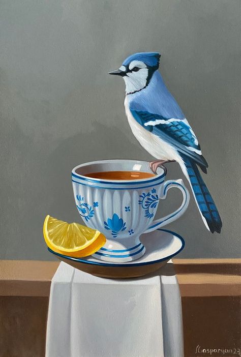 Still Life Art Photography, Still Life Modern, Realistic Paintings Acrylics, Ganesh Painting, Modern Still Life Painting, Bird Cup, Hyperrealism Paintings, Still Life Pictures, Realistic Oil Painting