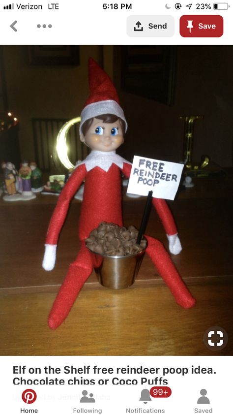 Elf On The Shelf With Chocolate Chips, Elf On The Shelf Chips, Reindeer Poop, On The Shelf, Chocolate Chips, Elf On The Shelf, Chocolate Chip, Reindeer, Elf