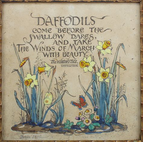 Original signed etching by Isabel Saul early to mid 1900s, Title 'Daffodils' | Flickr - Photo Sharing! Vernal Equinox, Winter's Tale, Spring Equinox, Garden Quotes, British Artist, Pics Art, Artist At Work, Daffodils, Easter Spring