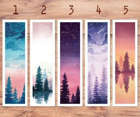 Watercolor Bookmarks Ideas, Bookmark Painting, Bookmarks Watercolor, Bookmark Watercolor, Watercolor Bookmarks, Diy Watercolor Painting, 수채화 그림, Small Canvas Art, Diy Watercolor