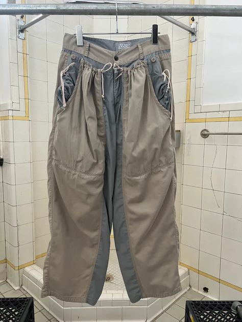 1980s Marithe Francois Girbaud Modular Paneled Jeans with Tubular Coin – Constant Practice Vintage Designer Fashion, Francois Girbaud, Marithe Francois Girbaud, Coin Bag, Yohji Yamamoto, Issey Miyake, Pocket Size, Comme Des Garcons, Cargo Shorts