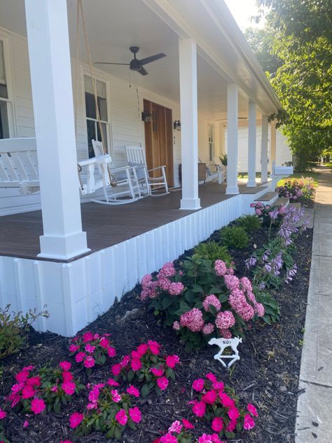 Wood skirting with dimension Pier And Beam House Skirting, Porch Underpinning, House On Piers, Porch Skirting, Wood Skirting, House Skirting, Beam House, Raised House, Cottage Porch