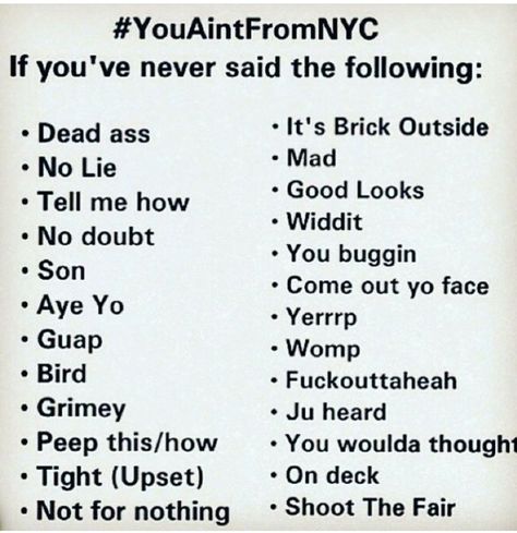 Nyc Slang, New York Slang, Nutrition Store, Instagram Bio Quotes, Slang Words, Gym Selfie, Ideal Body, Bio Quotes, Instagram Bio