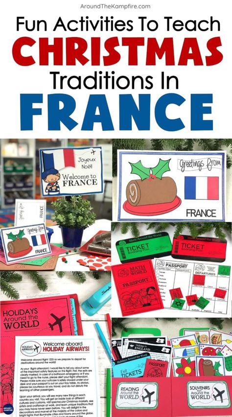 French Christmas Traditions, France For Kids, Christmas In France, Around The World Crafts For Kids, France Craft, Homeschool Holidays, Christmas In Germany, Paris Kids, St Nicholas Day