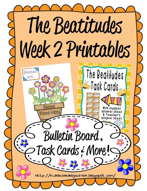 Bible Fun For Kids: The Beatitudes: Interactive Bulletin Board & More! Beatitudes Craft For Kids, Bible Bulletin Boards, The Beatitudes, Children Ministry, St Columba, Interactive Bulletin Board, Catholic Homeschool, Sabbath School, Church Bulletin Boards