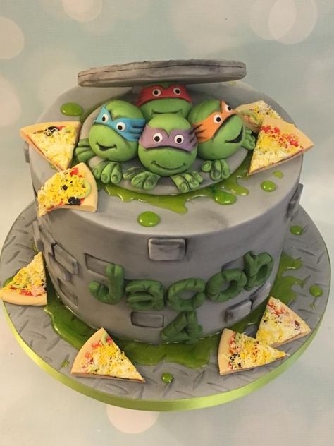 Teenage Ninja Turtle Cake, Teenage Mutant Ninja Turtle Birthday Cake, Ninja Turtles Cake Ideas, Ninja Turtles Birthday Party Ideas Cake, Tmnt Cake Birthdays, Ninja Turtle Cake Ideas, Ninja Turtle Party Ideas, Ninja Turtles Birthday Cake, Ninja Turtles Birthday Party Ideas