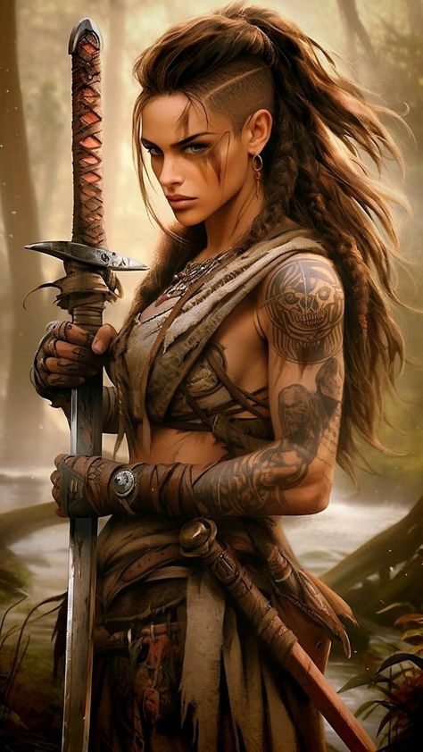 Barbarian Woman, Viking Warrior Woman, Female Samurai, Luis Royo, Female Fighter, Viking Woman, Female Character Inspiration, Dungeons And Dragons Characters, Viking Warrior