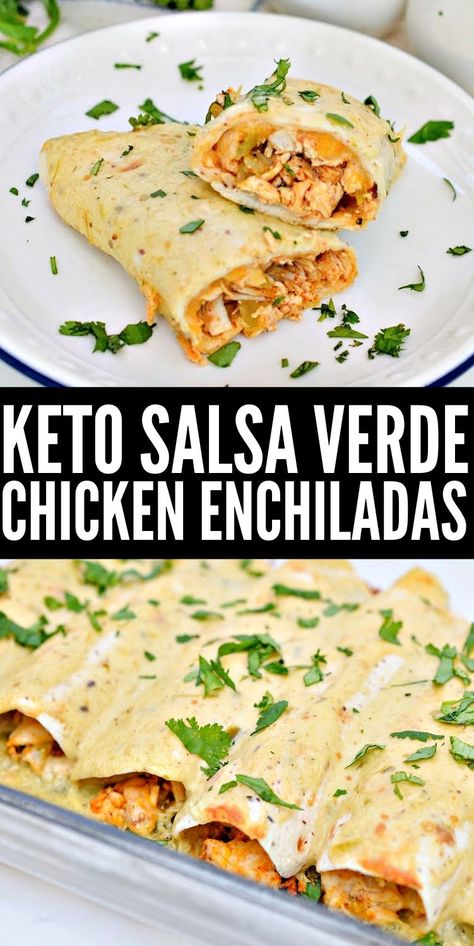 Keto Friendly Enchiladas, Enchiladas For Diabetics, Keto Chicken Mexican Recipes, Low Carb Green Chicken Enchiladas, Lean And Green Chicken Enchiladas, Low Carb Salsa Verde Chicken Enchiladas, Keto Cream Cheese Chicken Enchiladas, Keto Green Enchiladas, Low Carb Green Chili Chicken Enchiladas