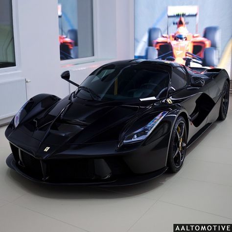 Black LaFerrari #LaFerrari                                                                                                                                                                                 Mais Black Laferrari, F12 Berlinetta, Ferrari Enzo, Top Luxury Cars, Ferrari Laferrari, Lamborghini Veneno, Lux Cars, Pagani Huayra, Lamborghini Cars