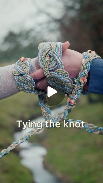 Ceotha | Handfasting Cords on Instagram: "Tying the knot - binding your love 💕  You can shop this cord via our Etsy Spring 2024 collection (link in bio)   #handfasting #handfastingcord #handfastingwedding #springwedding #floralwedding" Handfasting Knot Tutorial, How To Make Handfasting Cords, Handfasting Knot, Handfasting Cords, Knots Tutorial, Butterfly Wedding, Tying The Knot, Tie The Knots, Spring 2024