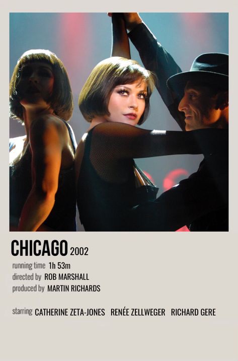 minimal polaroid musical poster for chicago Poster Polaroid Music, Chicago Movie Aesthetic, Alternative Movie Posters Polaroid, Musical Polaroid Poster, Chicago Musical Aesthetic, Movie Polariod Posters, Chicago Aesthetic Musical, 80s Movies Polaroid Poster, Chicago Poster Movie