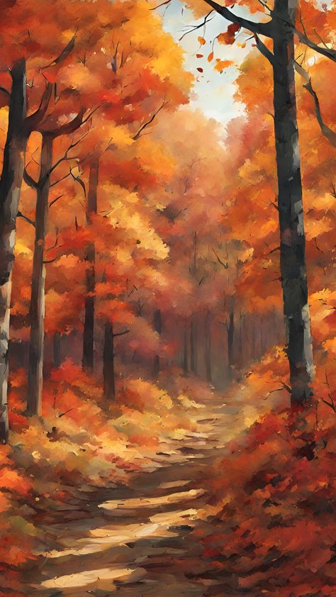 November Cartoon Wallpaper, Autumn Aesthetic Art, Fall Drawings Autumn, Autumn Aesthetic Drawing, Fall Drawings, Thanksgiving Wallpaper, Abstract Art Wallpaper, Seasons Art, Autumn Painting