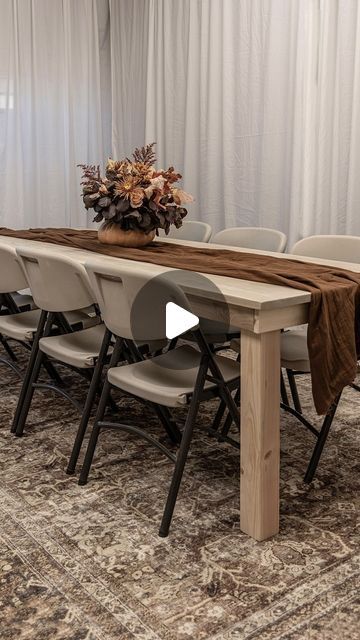 Erin Gerlach | Hamilton Park Home on Instagram: "Why settle for a plastic folding table when you could make this wooden folding table? With hosting season upon us, now is the time to think about extra seating. This DIY folding table would be the perfect addition to any holiday gathering." Diy Folding Farmhouse Table, Decorating Folding Tables For Party, Diy Wood Folding Table, Foldable Farmhouse Table, Diy Foldable Table, Folding Table Makeover, Transplant Party, Diy Folding Table, Wooden Table Diy