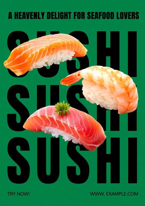 Sushi poster template | premium image by rawpixel.com / Aew Sushi Design Ideas, Sushi Graphic Design, Poster Food Design, Cookies Photoshoot, Sushi Branding, Ikura Sushi, Sushi Poster, Food Instagram Story, Sushi Illustration