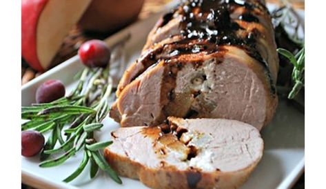 Goat Cheese and Pear Stuffed Pork Tenderloin Cheese Stuffed Pork Tenderloin, Cooking Pork Tenderloin, Paleo Chicken Recipes, Stuffed Pork, Cooked Cabbage, Cranberry Cheese, Tenderloin Recipes, Fall Dishes, Pork Tenderloin Recipes