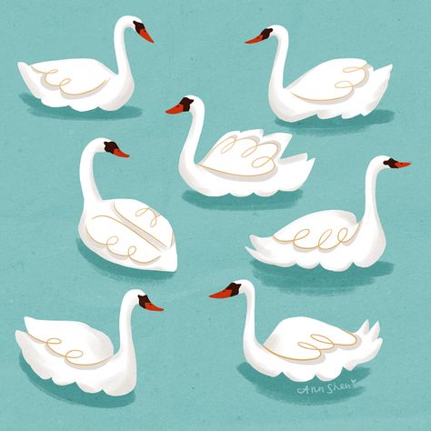 7th Day Of Christmas, Seven Swans, 12 Days Of Xmas, My True Love, Days To Christmas, Days Before Christmas, Christmas Bird, Christmas Graphics, Twelve Days Of Christmas