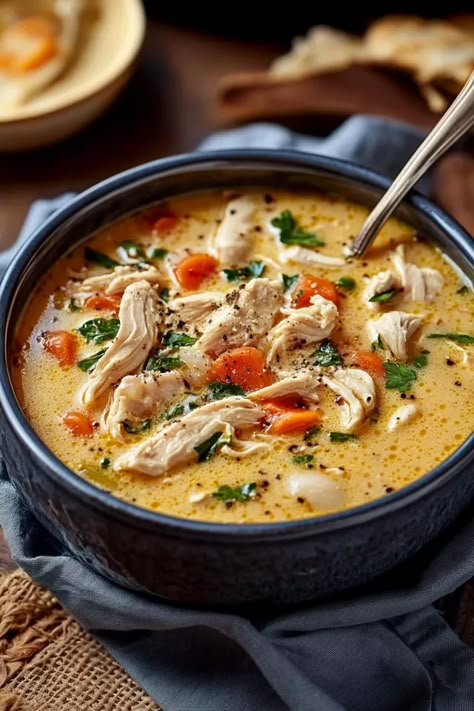 Looking for a soup that’ll impress your loved ones? This Marry Me Chicken Soup is rich, creamy, and full of irresistible flavors. Perfect for cozy nights or special occasions. Try this recipe today – see full instructions. #MarryMeChickenSoup #CreamyChickenSoup #ComfortFood #ChickenSoupRecipe #HeartySoup #EasySoupRecipe Soup With Chicken, Cozy Food, Marry Me Chicken Recipe, Slow Cooker Stew, Creamy Chicken Soup, Savory Soups, Chicken Soup Recipes, Appetizer Salads, Easy Soup Recipes