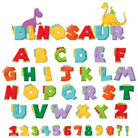 Font English, Alphabet Background, Dinosaur Font, Farm Cartoon, Cartoon Alphabet, Dinosaur Alphabet, Kids Stationary, Dinosaur Themed Birthday Party, Dino Birthday