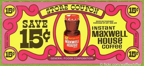 Retro Grocery, Maxwell House Coffee, Maxwell House, Graphics Layout, Grocery Coupons, Coupon Design, Breakfast Treats, Vintage Artwork, Vintage Recipes