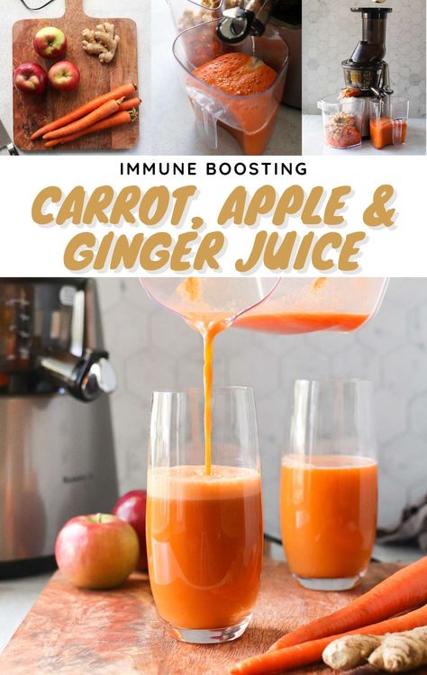 Immunity Juice Recipes, Carrot Juice Recipe Juicers, Carrot Apple Juice, Immunity Juice, Carrot Ginger Juice, Apple Juice Recipe, Carrot Juice Recipe, Best Juicing Recipes, Fresh Juice Recipes