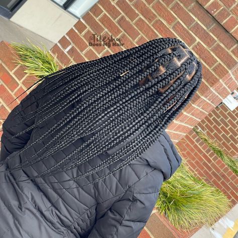 Knotless Box Braids Mid Back Length, Knotless Mid Back, Knotless Box Braids Big, Box Braids Mid Back Length, Braids Mid Back Length, Box Braids Big, Cute Braid Styles, Large Knotless Box Braids, Large Knotless