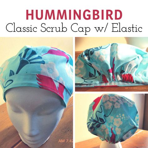 Hummingbird Classic Scrub Hat Free Pattern Hummingbird Scrub Hat Pattern, Scrub Hat, Euro Scrub Cap Pattern Free, Fun Fabric Prints, Diy Scrub Cap, Chemo Caps Pattern, Scrubs Pattern, Scrub Hat Patterns, Scrub Caps Pattern